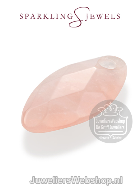 sparkling jewels leaf editions facet rose quartz hanger pengem13-fct-s
