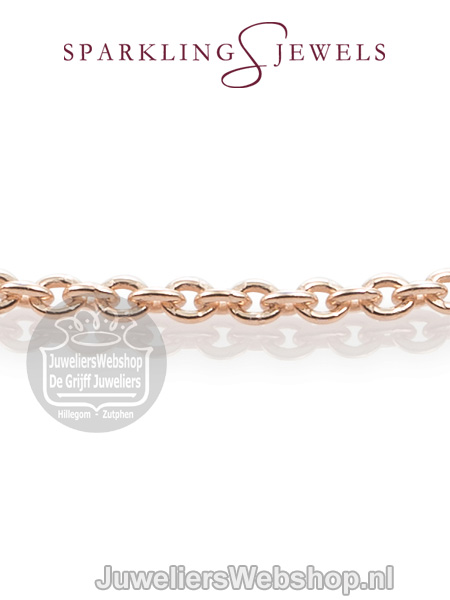 sparkling jewels minimal editions ketting anchor chain rose gold snrgm080