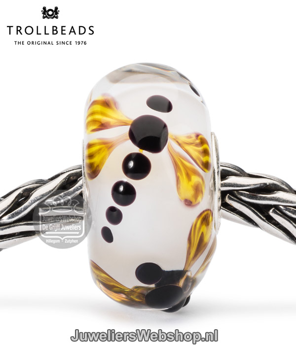 Trollbeads TGBLE-10438 libelle op zijde glaskraal