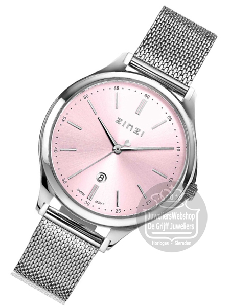 Zinzi Classy Horloge Zilver ZIW1041M Roze