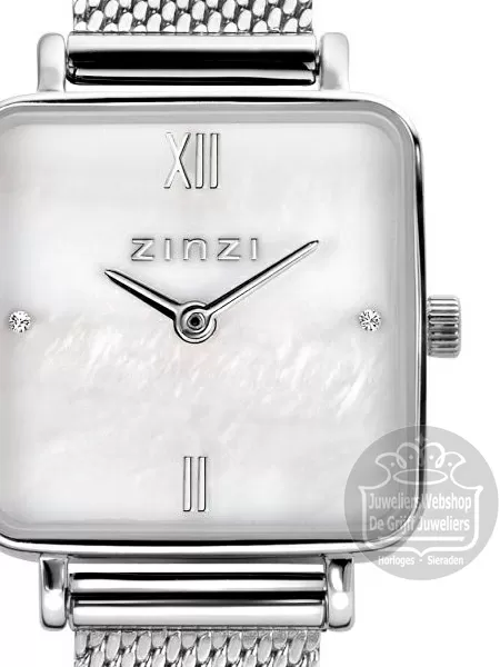 Zinzi Square Mini horloge ZIW1717M Zilver