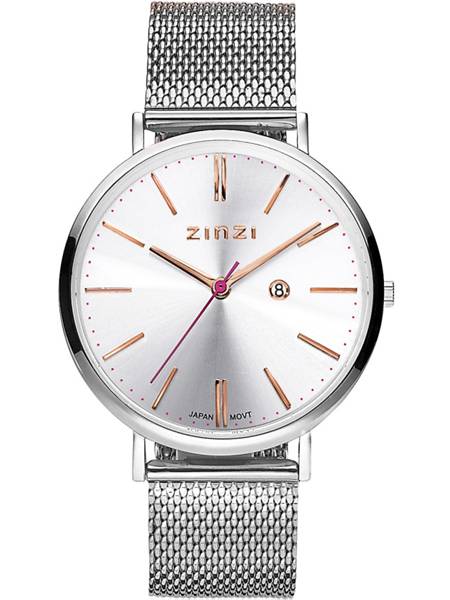 Zinzi Retro Horloge ZIW412M zilver met rose wijzers