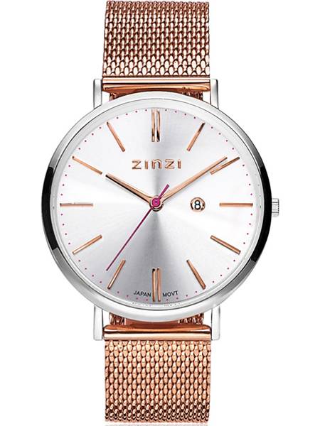 zinzi retro horloge rose-zilver ziw412MR bicolor