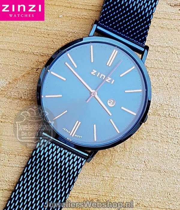 zinzi horloge ziw414m retro blauw