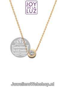 Joy de la Luz Yi-005 gouden initials ketting met diamant