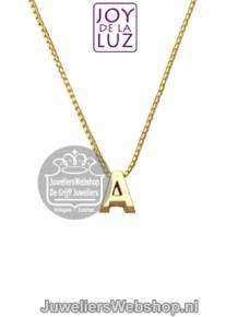 Joy de la Luz Yi-A gouden initials ketting met letter hanger A