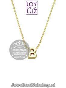 Joy de la Luz Yi-B gouden initials ketting met letter hanger B
