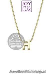 Joy de la Luz Yi-H gouden initials ketting met letter hanger H