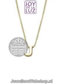 Joy de la Luz Yi-J gouden initials ketting met letter hanger J
