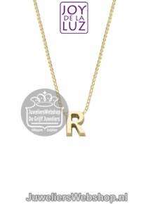 Joy de la Luz Yi-R gouden initials ketting met letter hanger R