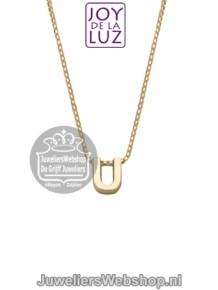 Joy de la Luz Yi-U gouden initials ketting met letter hanger U