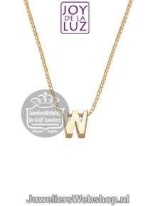 Joy de la Luz Yi-W gouden initials ketting met letter hanger W