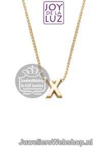 Joy de la Luz Yi-X gouden initials ketting met letter hanger X