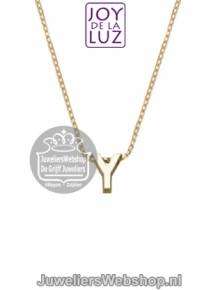 Joy de la Luz Yi-Y gouden initials ketting met letter hanger Y