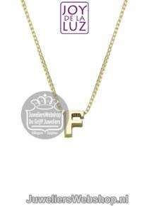 Joy de la Luz Yi-F gouden initials ketting met letter hanger F