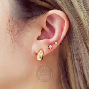 Ania Haie Small Dome Hoop Ear Studs E062-05G