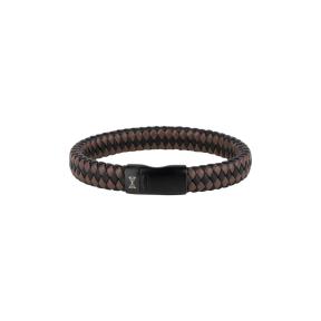 Aze Jewels Iron Single String Black-Brown-On-Black Armband  AZ-BL005-O-210