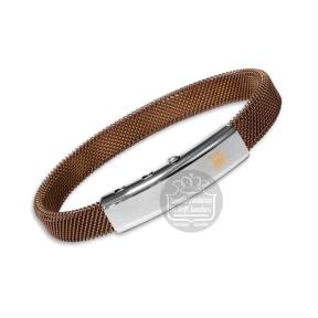 Borsari Armband Cosmo Bruin Staal met 18 karaat rosegoud brcos07g