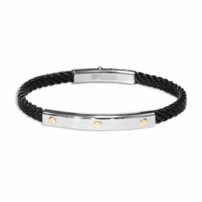 Borsari Armband Skema zwart met goud brsk04d