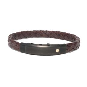 Borsari Armband Audace Pelle leer met Rosegoud brstpe047