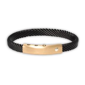 Borsari Armband trama  antraciet met goud brtra04y