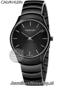 calvin klein classic midzise horloge zwart k4d22441