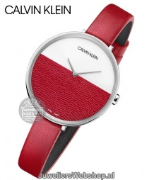calvin klein rise k7a231up horloge rood met wit