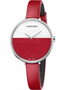 calvin klein rise horloge rood met wit k7a231up