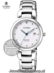 EW2500-88A Citizen Dames Horloge Eco Drive Titanium Wit