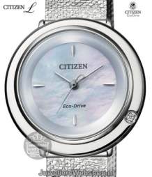 Citizen em0640-82D eco drive horloge ladies zilver parelmoer