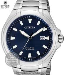citizen eco drive titanium heren horloge bm7430-89l blauw