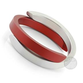 clic armband a1rmat mat aluminium rood en zilver