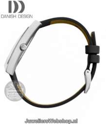 danish design iv24q1207 dames horloge met zwarte leren band