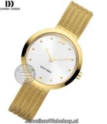 danish design iv05q1210 dames horloge staal goudkleurig