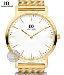 danish design iv05q1235 dames horloge staal goud