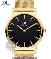 danish design iv06q1235 dames horloge staal goud