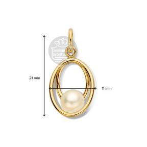 Excellent Jewelry Hanger HB137519 geelgoud ovaal parel