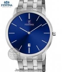 Festina F6868-2 horloge heren staal blauw