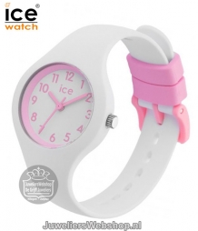 ice watch kids ice ola iw015349 xs horloge wit met roze