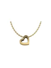 gouden initials open hart collier Joy de la Luz Yi-Open-Heart