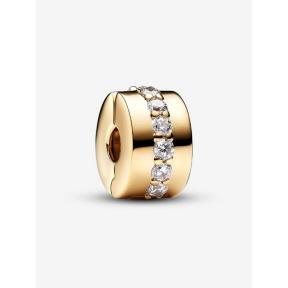 Pandora clip Silver Goldplated zirkonia 761972C01
