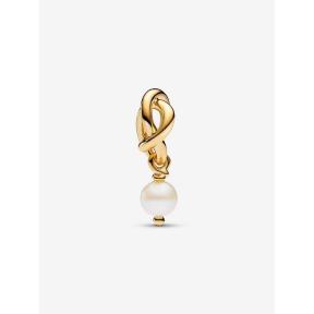 Pandora bedel Silver Goldplated Oneindigheidscirkel parel Charm 763462C06