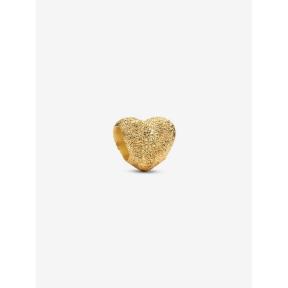 Pandora minibedel Silver Goldplated Getextureerd Hart 764000C00