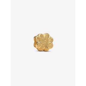Pandora minibedel Silver Goldplated Getextureerd Klavertje 764047C00