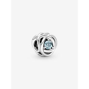 Pandora Silver Geboortesteen Maart Infinity bedel 790065C09