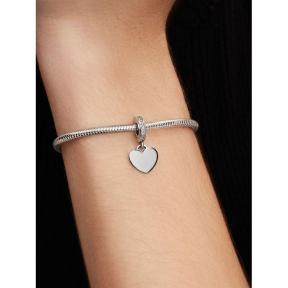Pandora bedel zilver graveerbare hartvormige hanger 798761C01