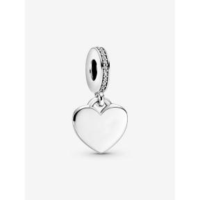Pandora bedel zilver graveerbare hartvormige hanger 798761C01