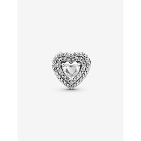 Pandora Silver Sparkling Levelled Hearts bedel 799218C01