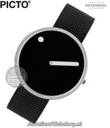 Picto Horloge 43370-120 zwart met milanese band