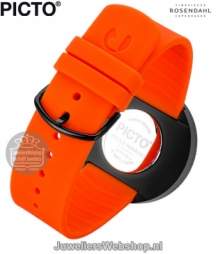 Oranje Picto Horloge 40mm